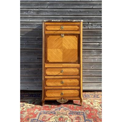 Secretary In Marquetry From Transition XVIII Eme Century