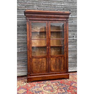 Mahogany Showcase Library XIX Eme Century