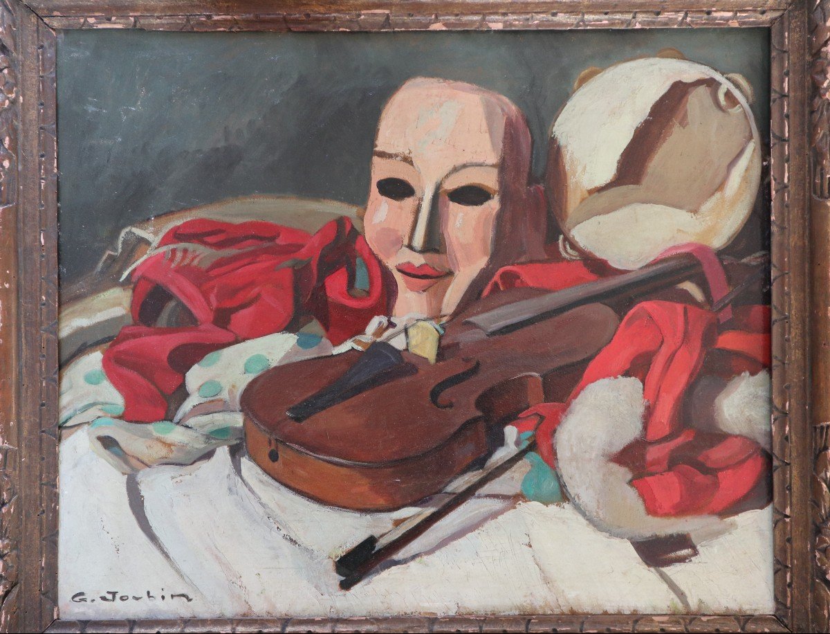Georges Joubin (1888-1983) - Still Life With Mask And Violin - Paris School