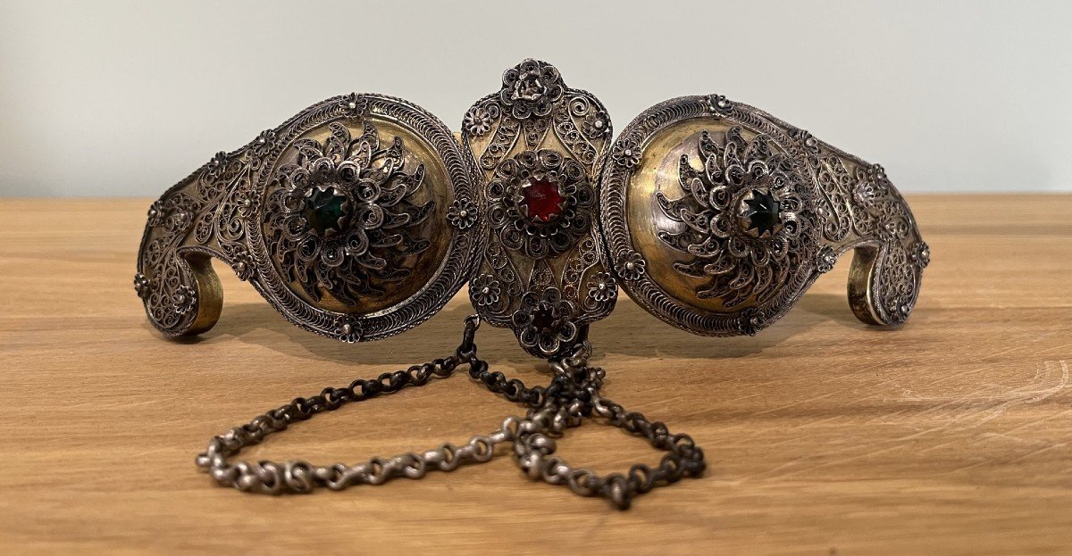 Boucle De Ceinture Ottomane XIXème - Vermeil Et Filigranes d'Argent -photo-2