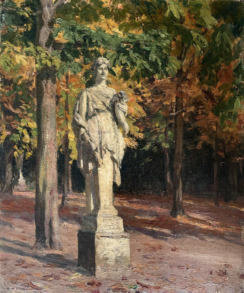 Alfred Victor Fournier - Vue Du Parc à Versailles - Huile Sur Toile - Signé - 1919-photo-2