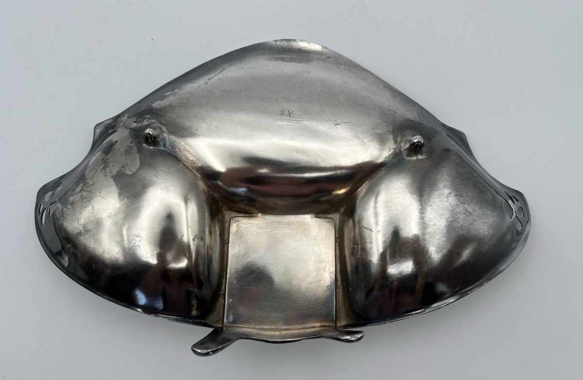 Encrier Art Nouveau Jugendstil - Métal Argenté - Juventa Prima Metal - Circa 1900-photo-1