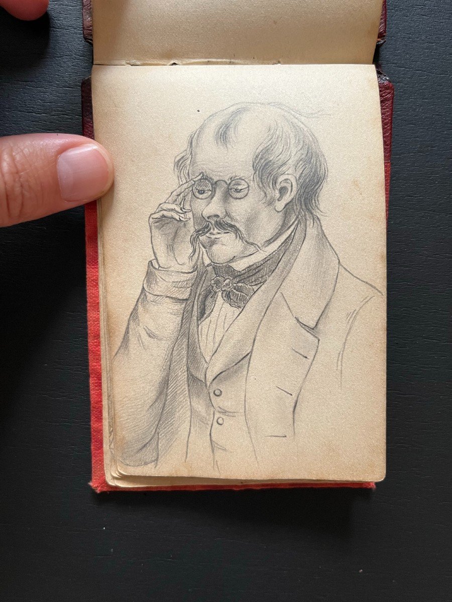 19th Century Drawing Book - 36 Pencil Portraits-photo-2