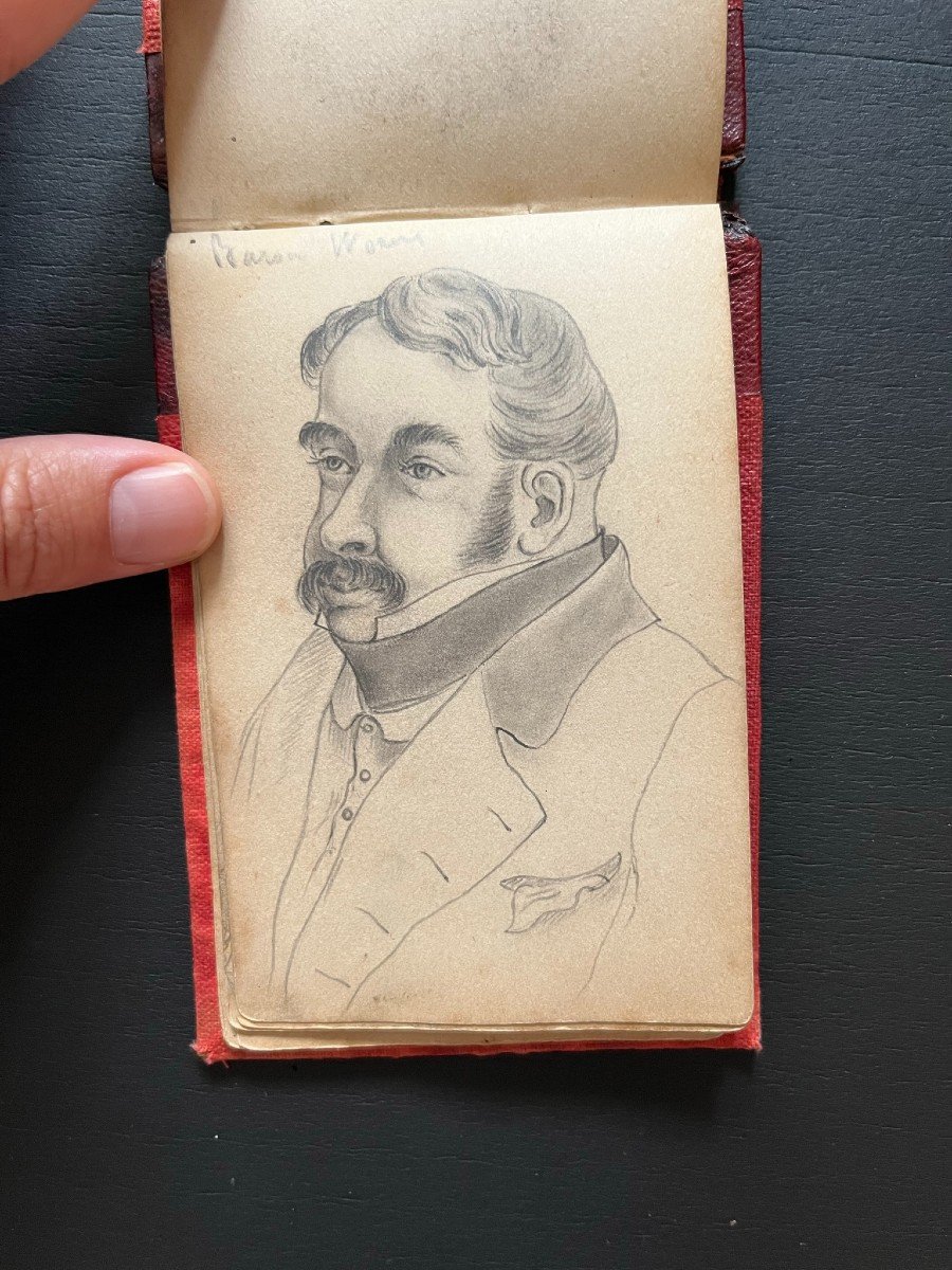 Carnet De Dessins XIXème - 36 Portraits Au Crayon-photo-3