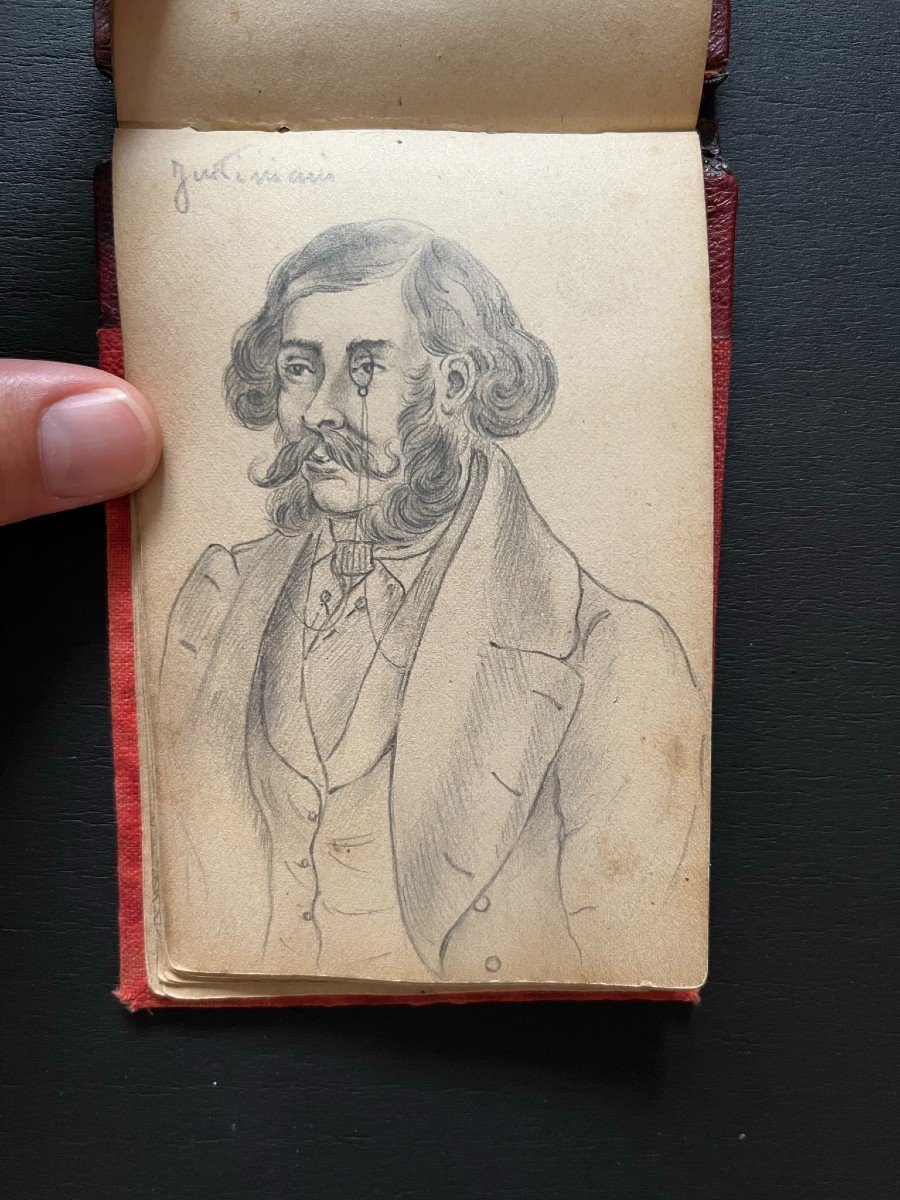 19th Century Drawing Book - 36 Pencil Portraits-photo-4