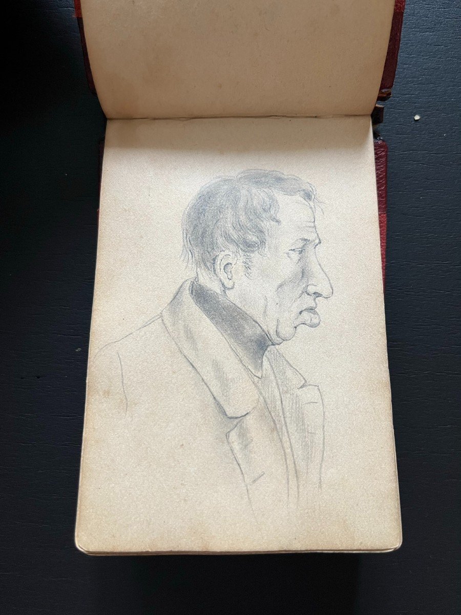 Carnet De Dessins XIXème - 36 Portraits Au Crayon-photo-8
