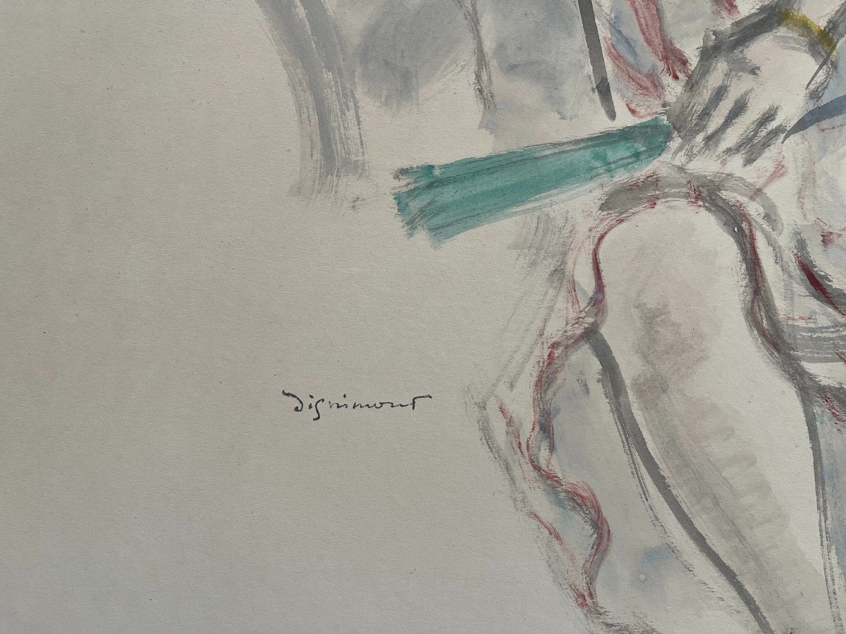 André Dignimont - Watercolor On Paper - Elegant - Female Nude-photo-3