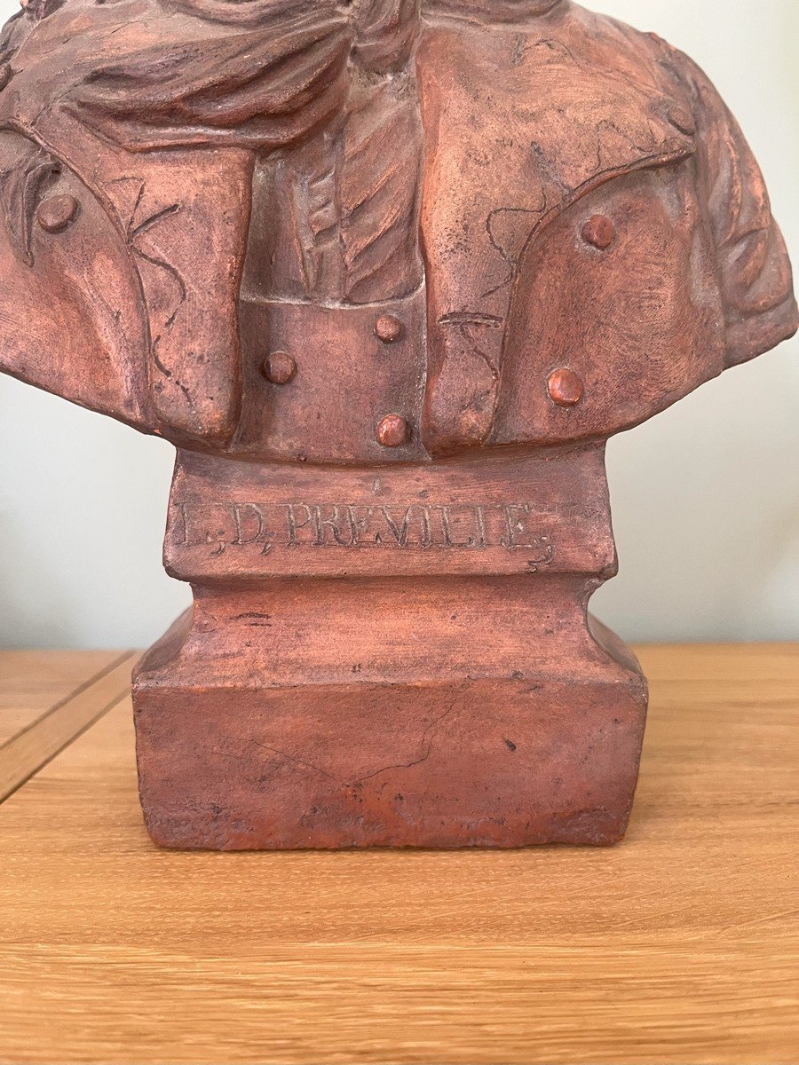 Buste En Terre-cuite XVIIIe représentant Préville - Comédie Française - Lucas de Montigny -photo-2