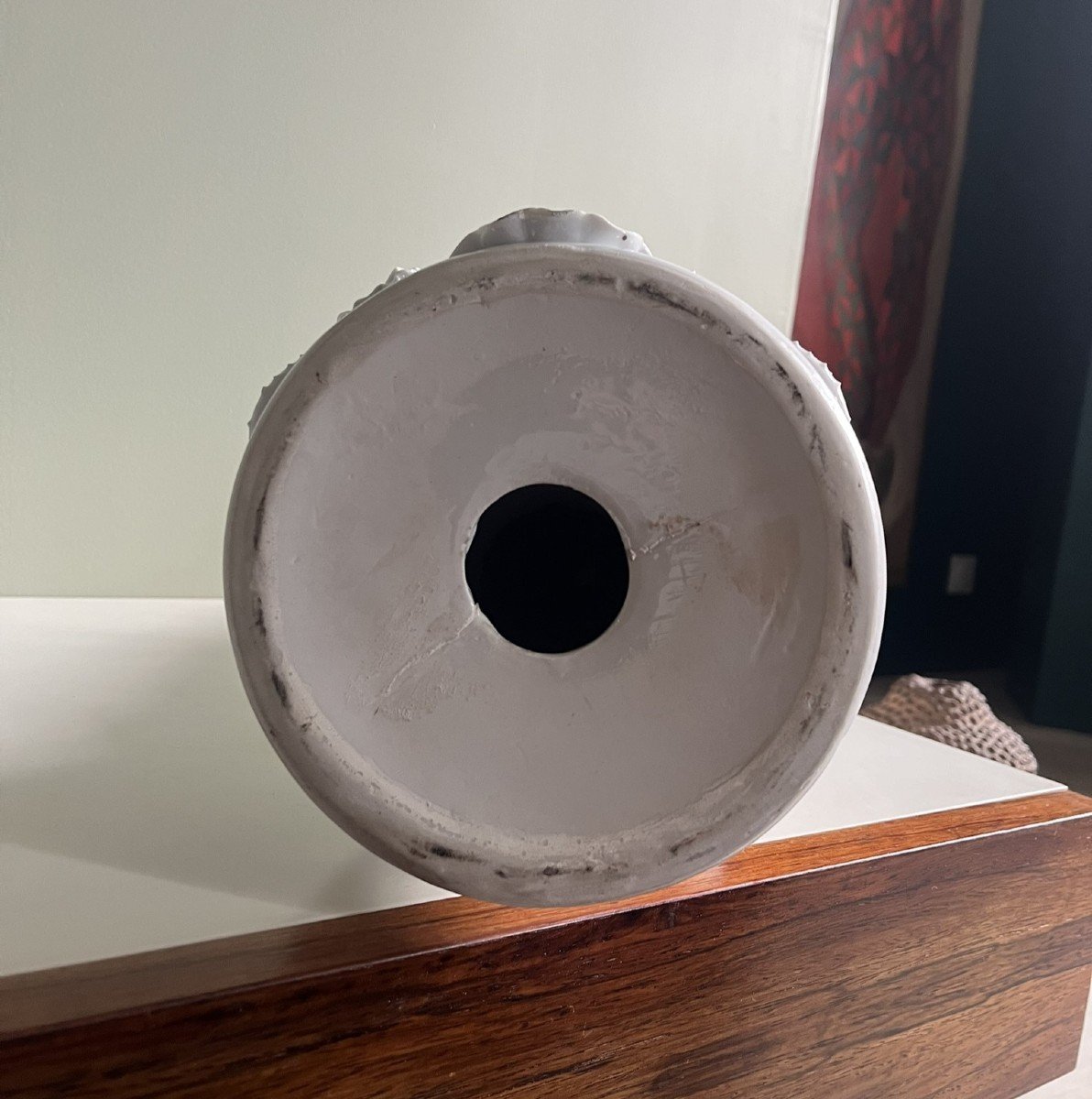 Large Lotus Guanyin In Chinese White Porcelain - Circa 1900-photo-3