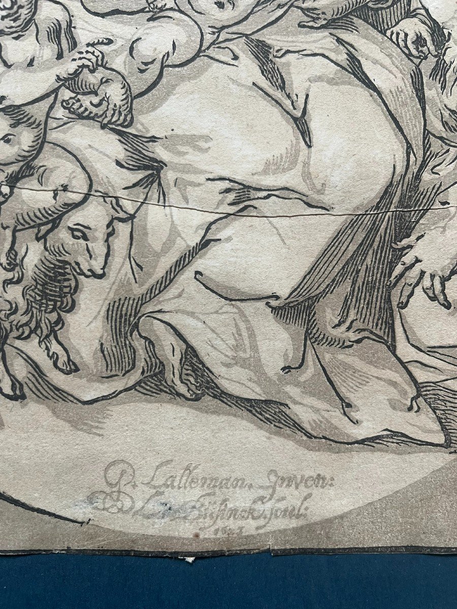 Ludolph Büsinck - Bois Gravé Clair-obscur XVIIème - La Sainte Famille - 1623-photo-3