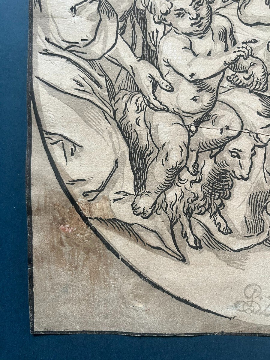 Ludolph Büsinck - Bois Gravé Clair-obscur XVIIème - La Sainte Famille - 1623-photo-4