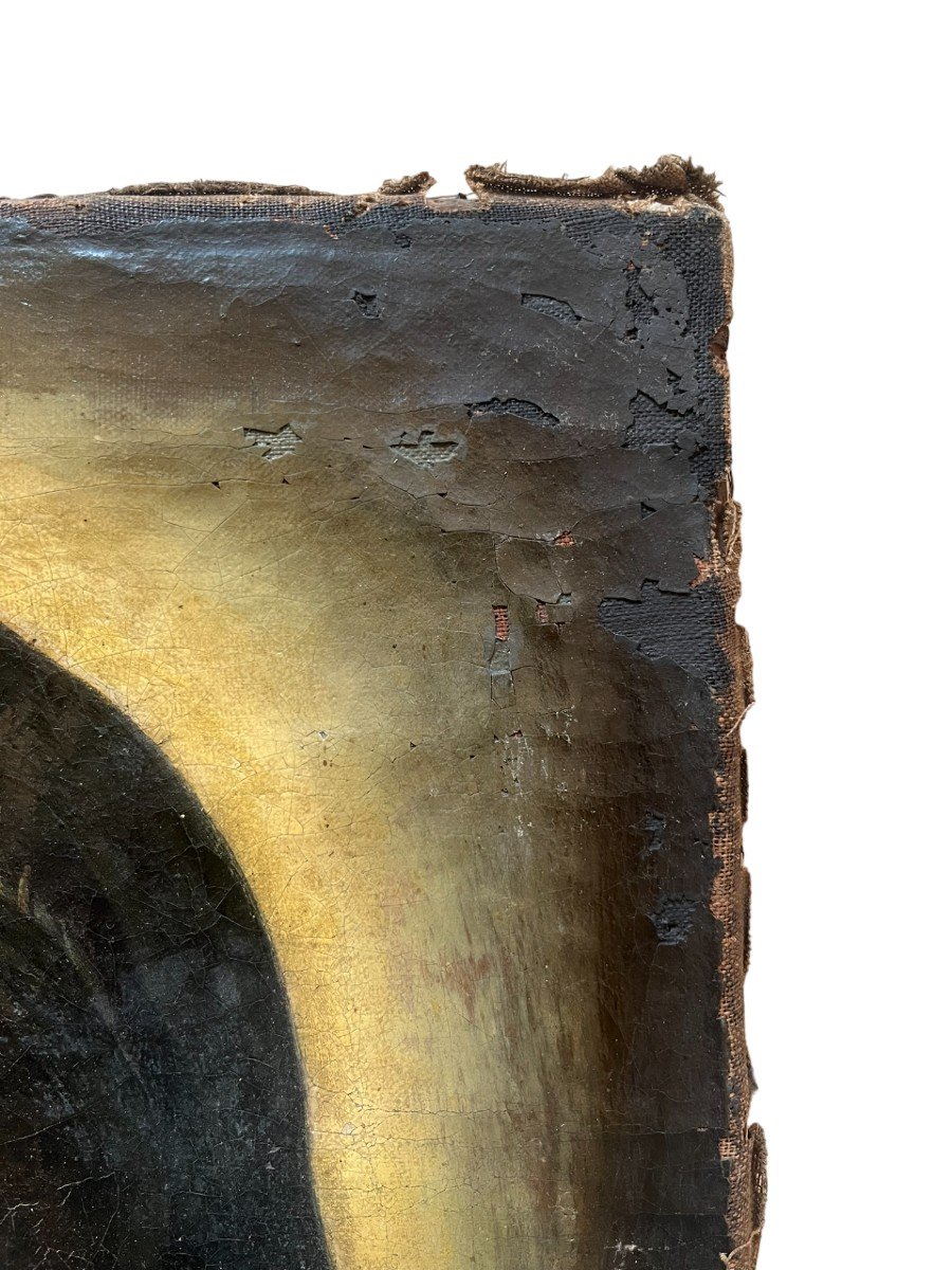 Huile Sur Toile XVIII / XIXème - Portrait De La Vierge - Amérique Du Sud-photo-2