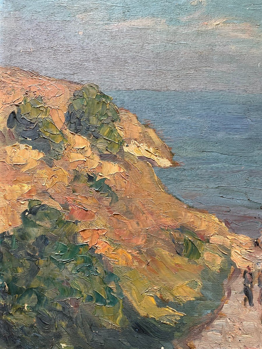 Léonard Bordes - Oil On Canvas - Seaside - 20th Century-photo-3