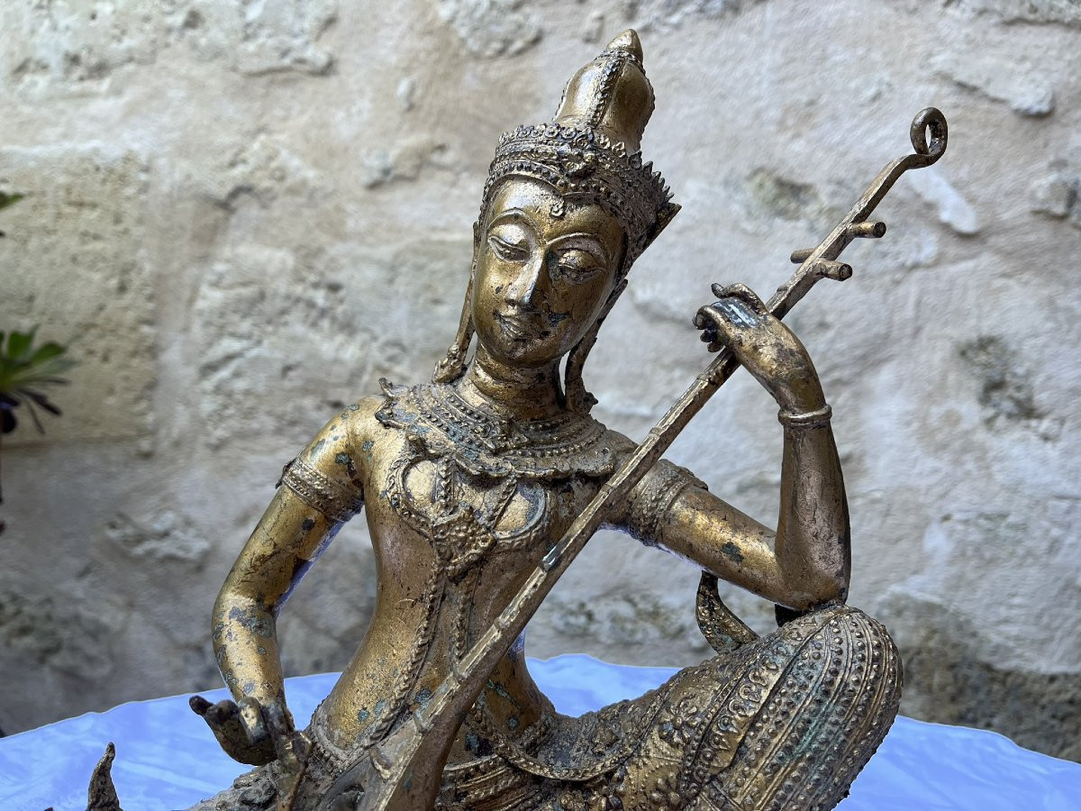 Thaïlande - Statue en Bronze Doré - Zueng - Siam-photo-2