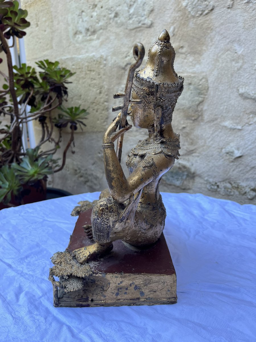 Thaïlande - Statue en Bronze Doré - Zueng - Siam-photo-4