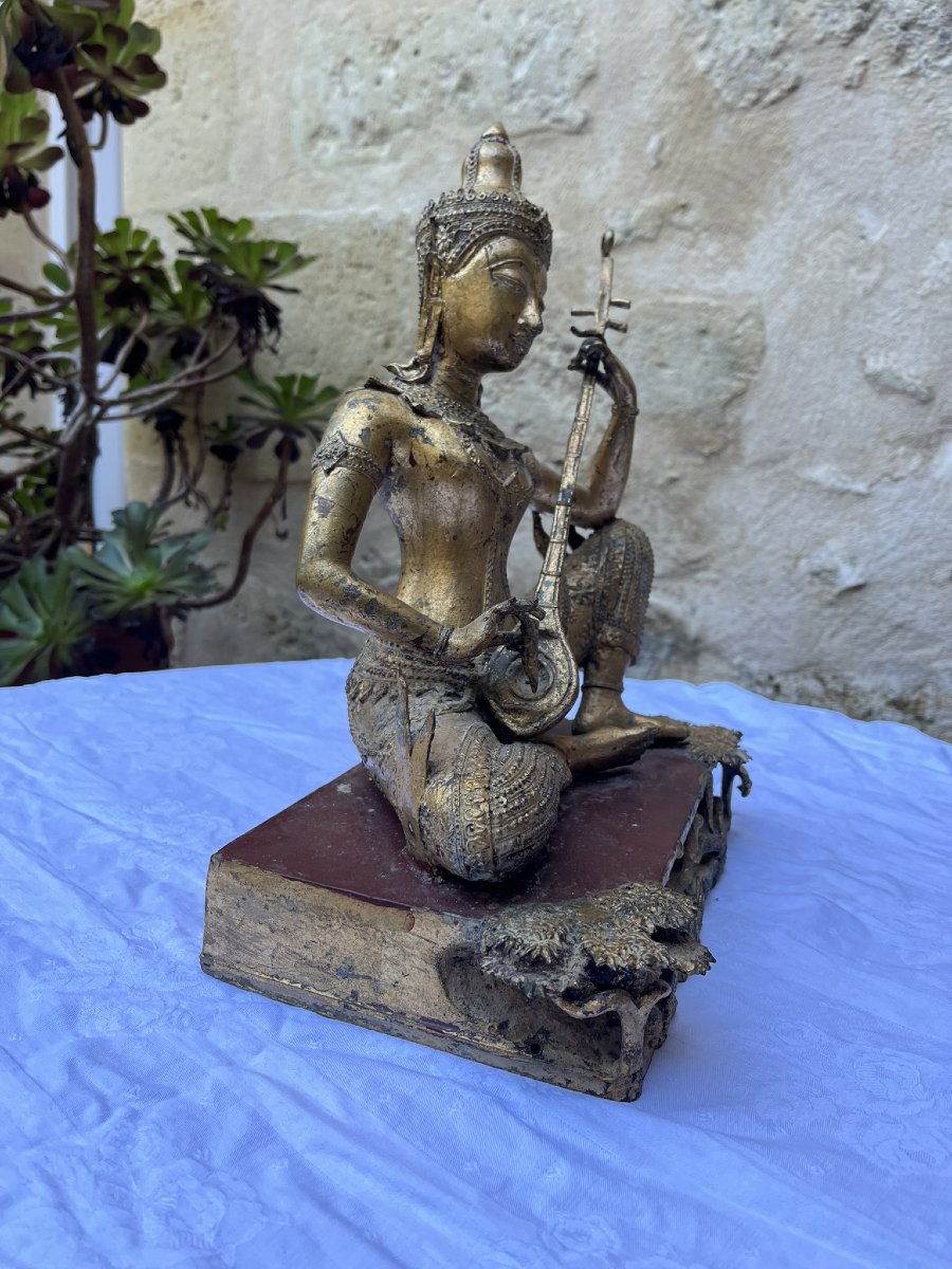 Thaïlande - Statue en Bronze Doré - Zueng - Siam-photo-2