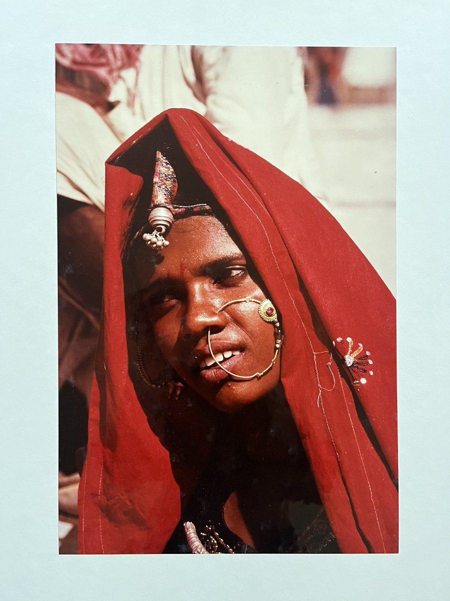 Grande Photographie Originale - P. Moreau - Costume Traditionnel Rajasthan - Inde-photo-2
