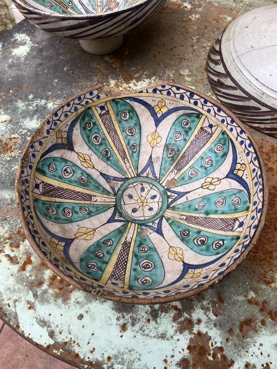 Lot de 3 anciennes Mokhfia XIXème - Terre Cuite - Fès-photo-2