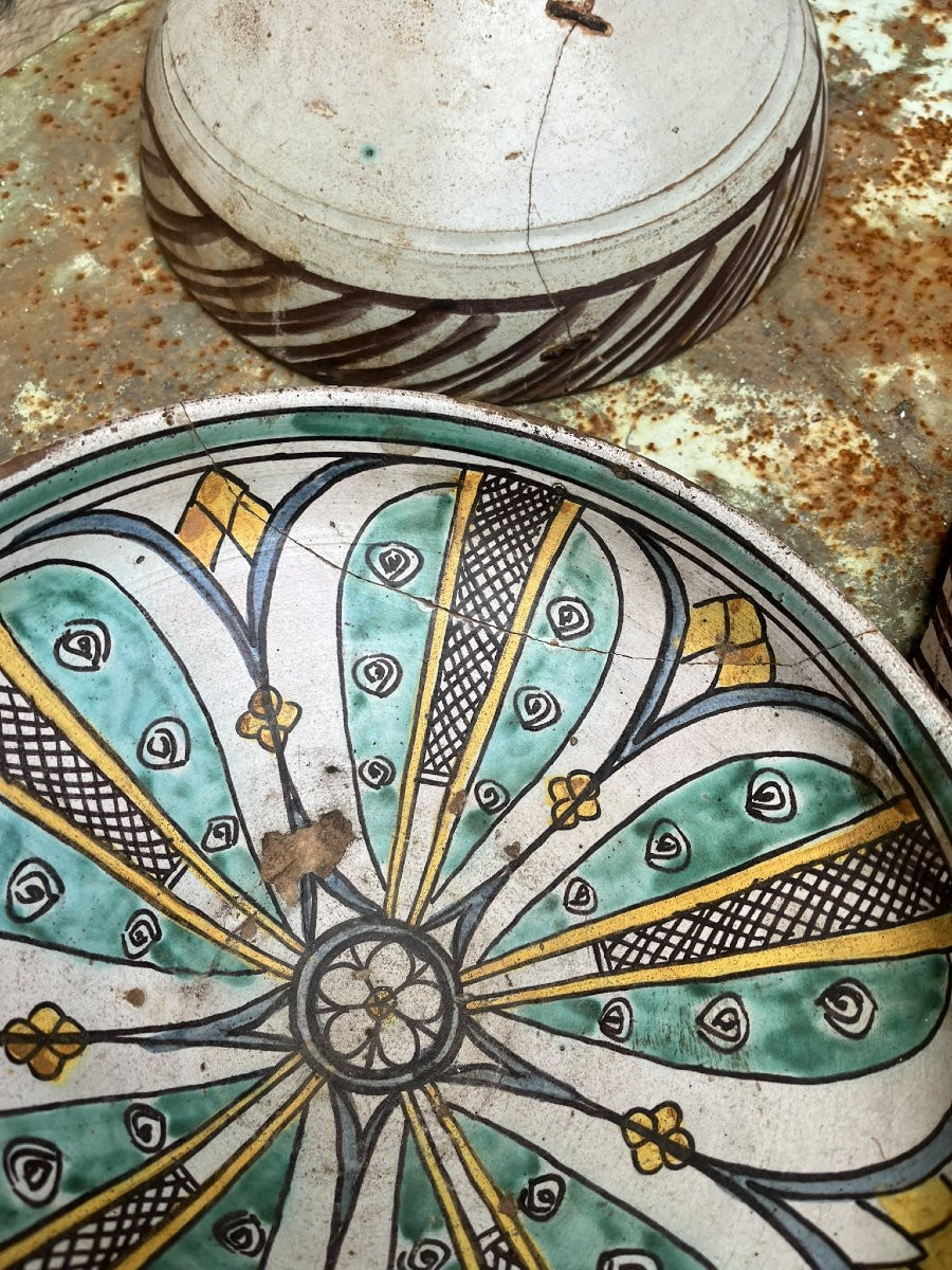 Lot de 3 anciennes Mokhfia XIXème - Terre Cuite - Fès-photo-6