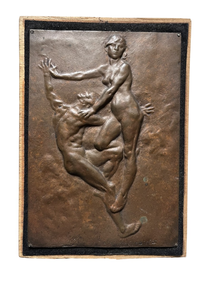 Art Nouveau Bronze Plaque – Alexandre Charpentier – Symbolist Bas-relief