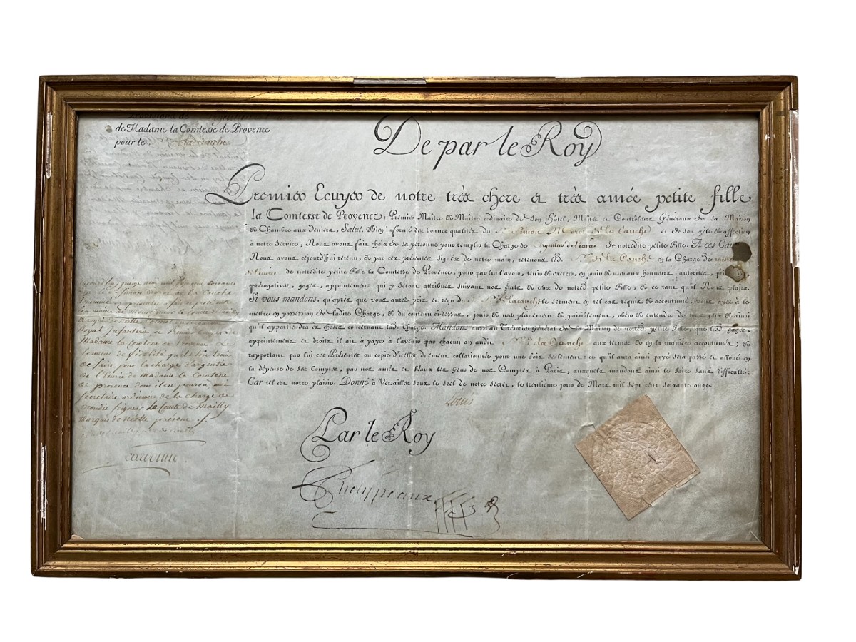 Rare - Equerry's Diploma For Marie-joséphine Of Savoy - Louis XV - Phélypeaux