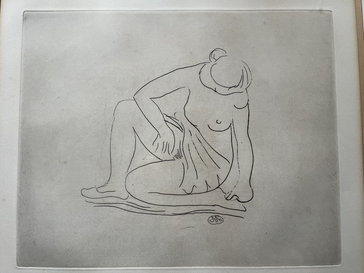 Aristide MAILLOL - Femme Agenouillée, un genou relevé (Eve) - Circa 1926 - Eau Forte Originale-photo-4