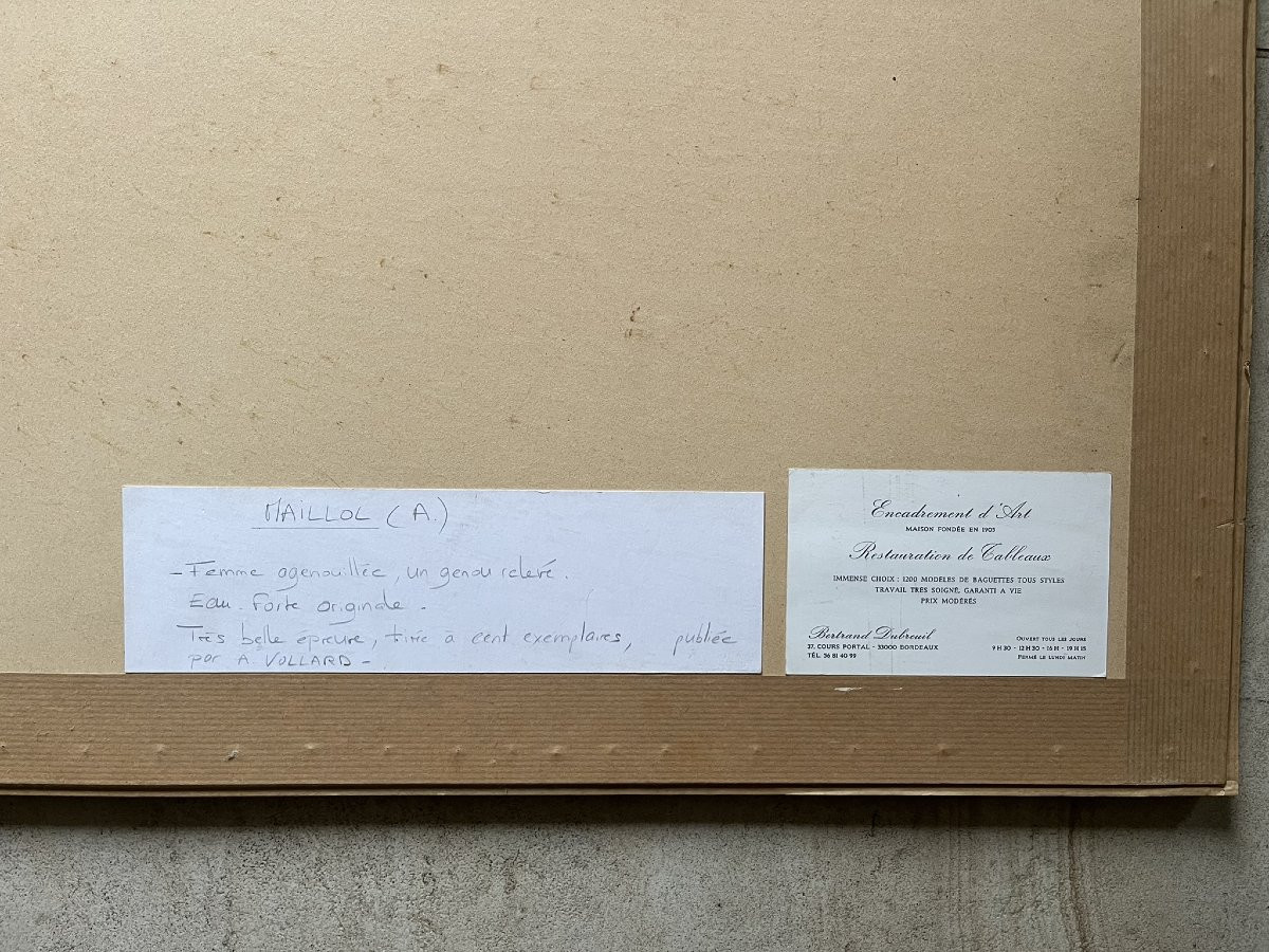 Aristide MAILLOL - Femme Agenouillée, un genou relevé (Eve) - Circa 1926 - Eau Forte Originale-photo-2