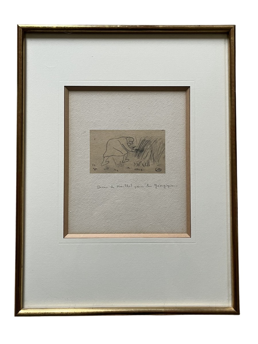 Aristide MAILLOL - Dessin Original pour Les Géorgiques - Etude - Faucheuse de blé