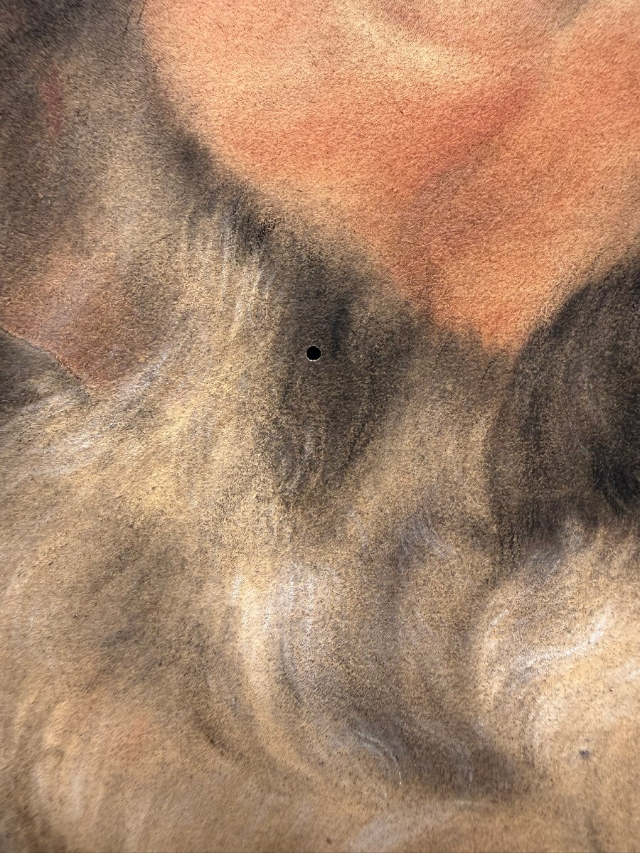 Large 19th-century Pastel, Charcoal, And White Chalk Drawing - Portrait Of A Man-photo-4