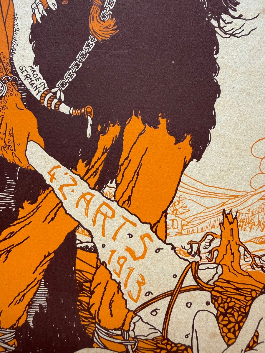 Paul Labbé – Large Original Lithograph For The 1913 Bal Des Quat'z'arts-photo-3