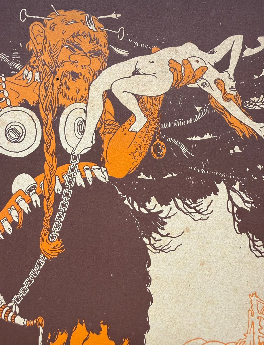Paul Labbé – Large Original Lithograph For The 1913 Bal Des Quat'z'arts-photo-4