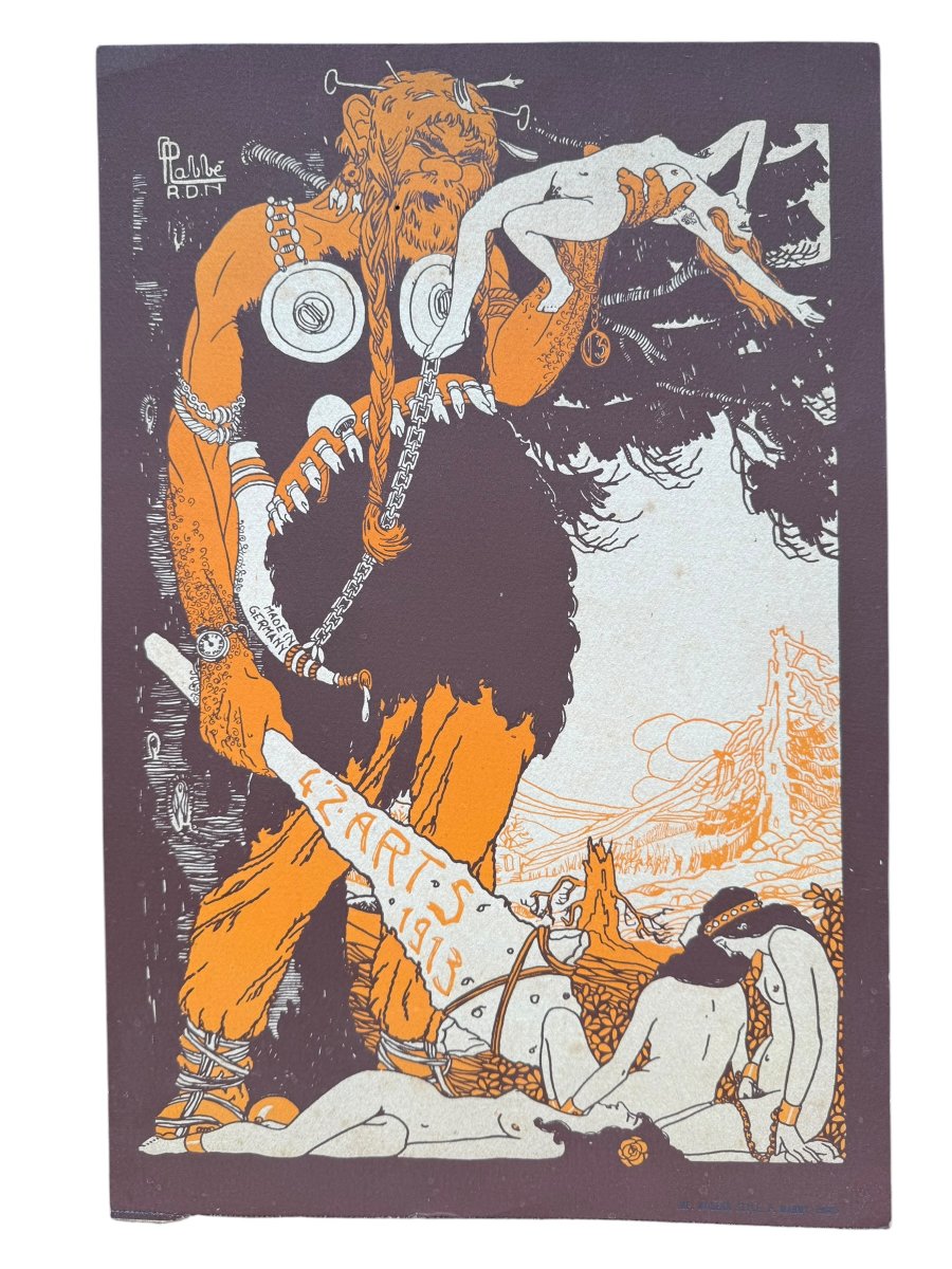Paul Labbé – Large Original Lithograph For The 1913 Bal Des Quat'z'arts