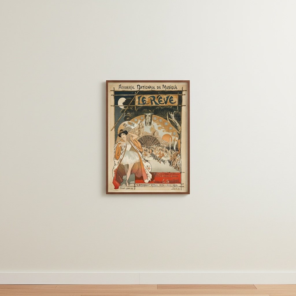 Original Art Nouveau Poster With Japanese Influences - Steinlen, "le Rêve" (1890) - Mounted On Canvas-photo-2