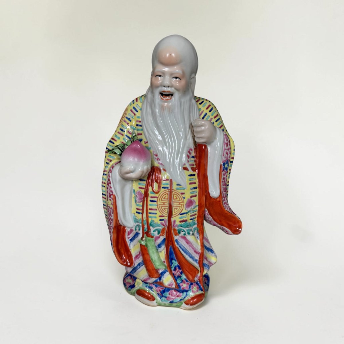 Large 20th-century Chinese Porcelain Sanxing Statues – The Gods Fu, Lu, And Shou-photo-2