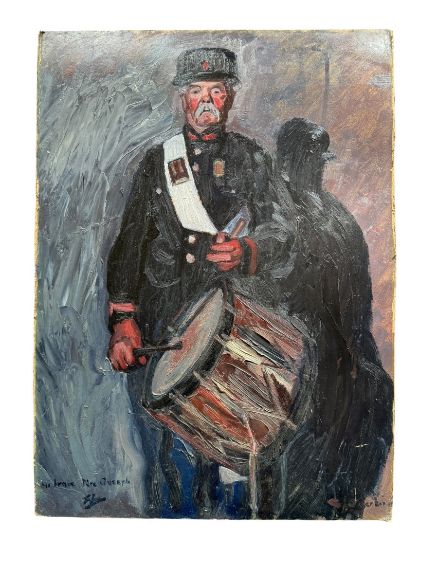 Huile sur Panneau – École de Montmartre – Œuvre de G. JOUBIN & F. LAVAL – Père Joseph -photo-2
