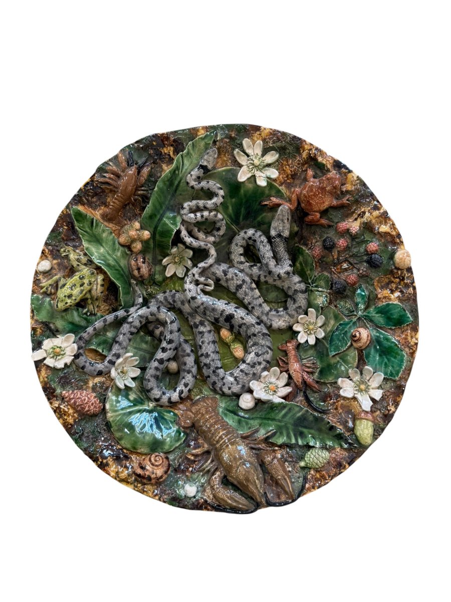 Glazed Earthenware Plate – Gisèle Garric, Bernard Palissy Style