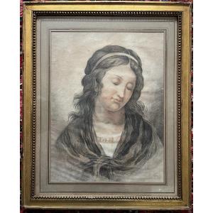 Three Pencil Drawing Early 19th Century On Vergé Paper - Religious Portrait 