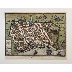 Antique 16th Century Map - Bordeaux - Franz Hogenberg & Georges Braun