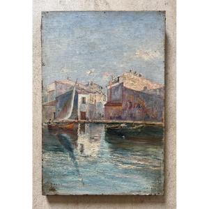 Olive Of Martigues - Oil On Canvas - View Of Martigues