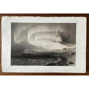 Rare Set Of 10 Lithographed Plates - Northern Lights - Journey To Lapland - 1840
