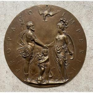 Médaille en Bronze - Henri IV  Marie de Médicis et le Dauphin - Circa 1605 - Guillaume Dupré
