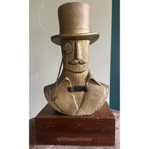 Rochas - Mustache - Advertising Bust With Its Monocle And Bow Tie - 1940