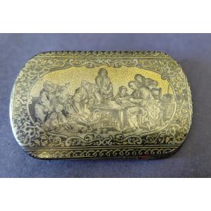 Porte-monnaie 1830 en argent, vermeil, et or, décor niellé M.O 