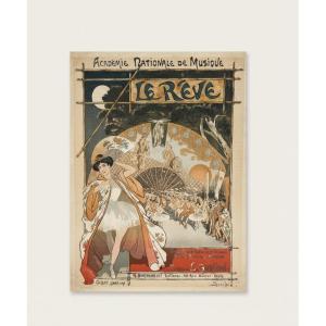 Original Art Nouveau Poster With Japanese Influences - Steinlen, "le Rêve" (1890) - Mounted On Canvas