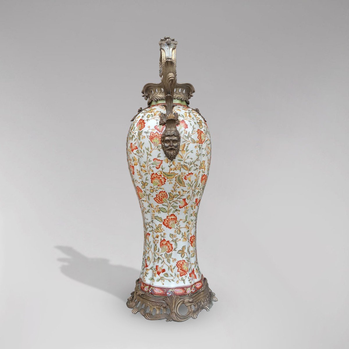 Grand Vase Amphore à Motifs Floraux-photo-4