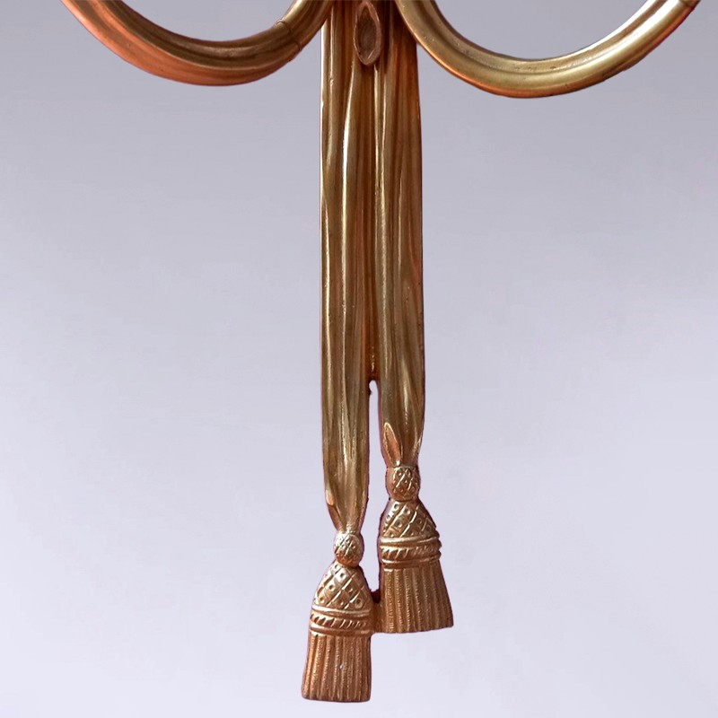 A Pair Of Electrified Bronze Wall Sconces.-photo-3