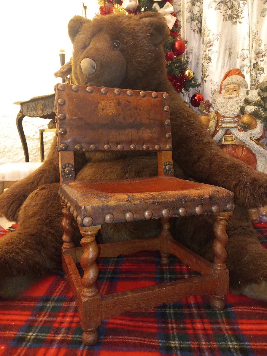 Paire De Chaises Enfant De Style Louis XIII-photo-2