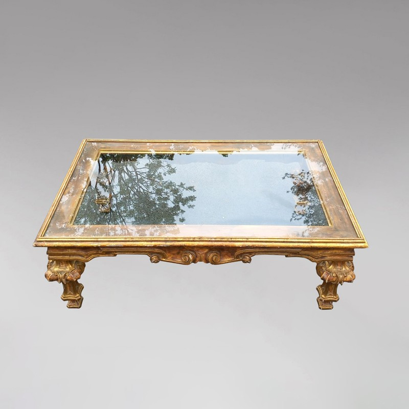 Table basse dorée de style baroque italien -photo-3