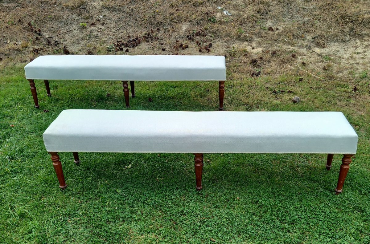 Paire de banquettes de style Louis XVI-photo-2