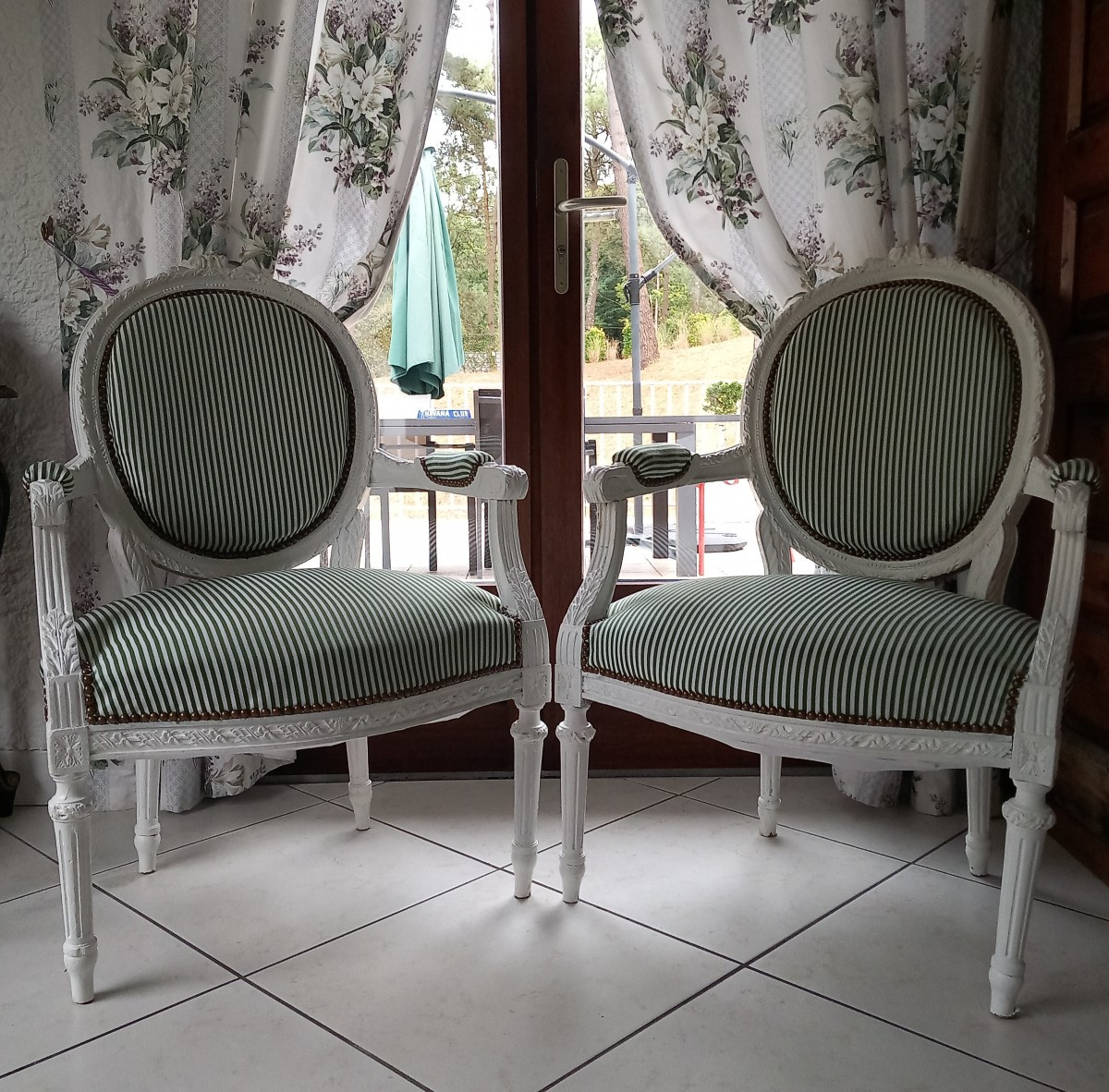 Pair Of Louis XVI Style Cabriolet Armchairs 